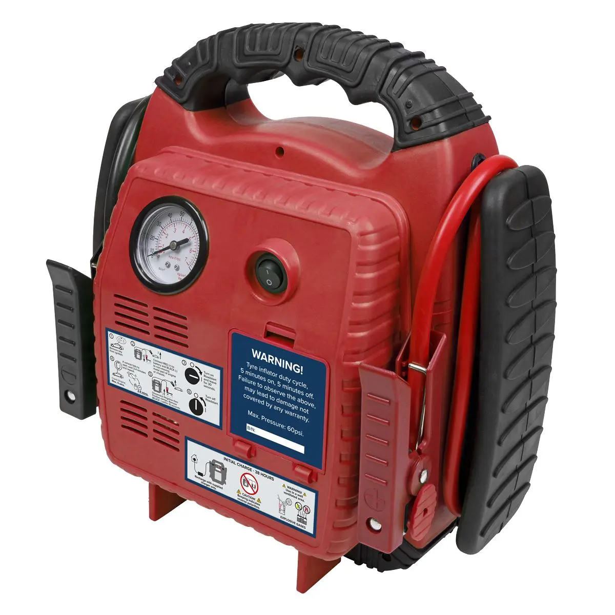 Sealey RoadStart® Emergency Jump Starter with Air Compressor 12V 900 Peak Amps - Image 6