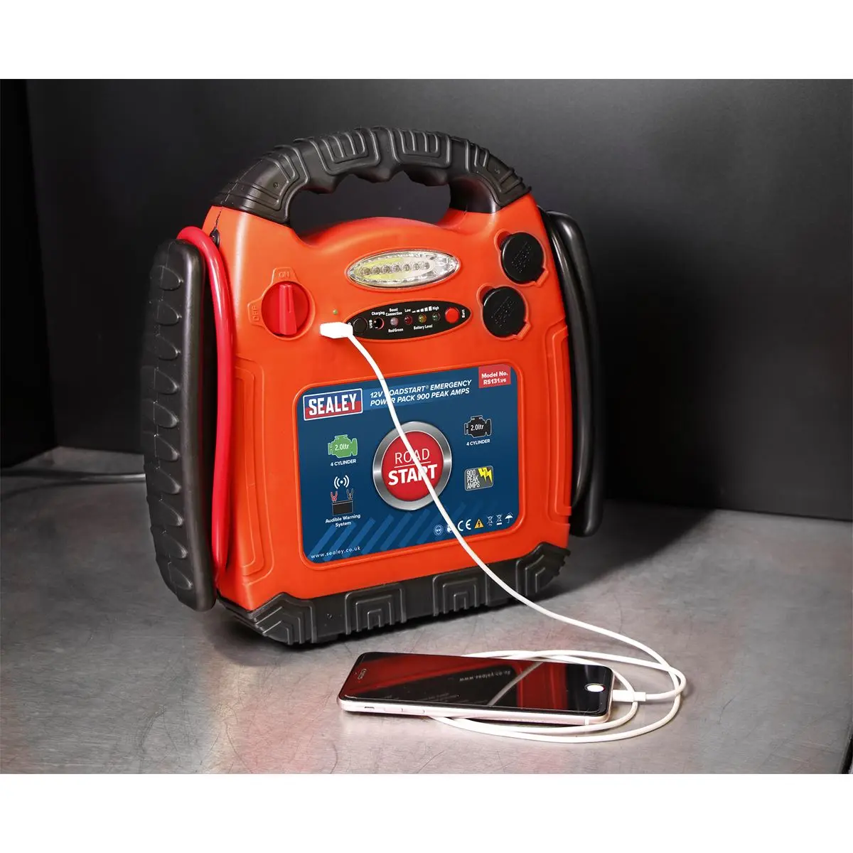 Sealey RoadStart® Emergency Power Pack 12V 900 Peak Amps - Image 6