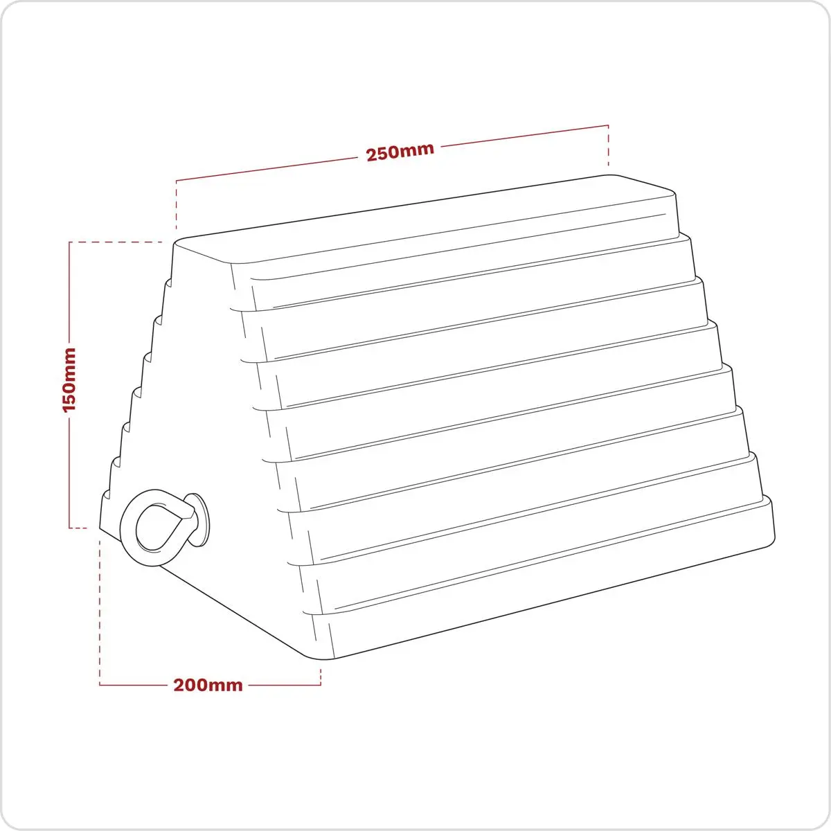 Sealey Rubber Wheel Chock 3.8kg - Single - Image 2