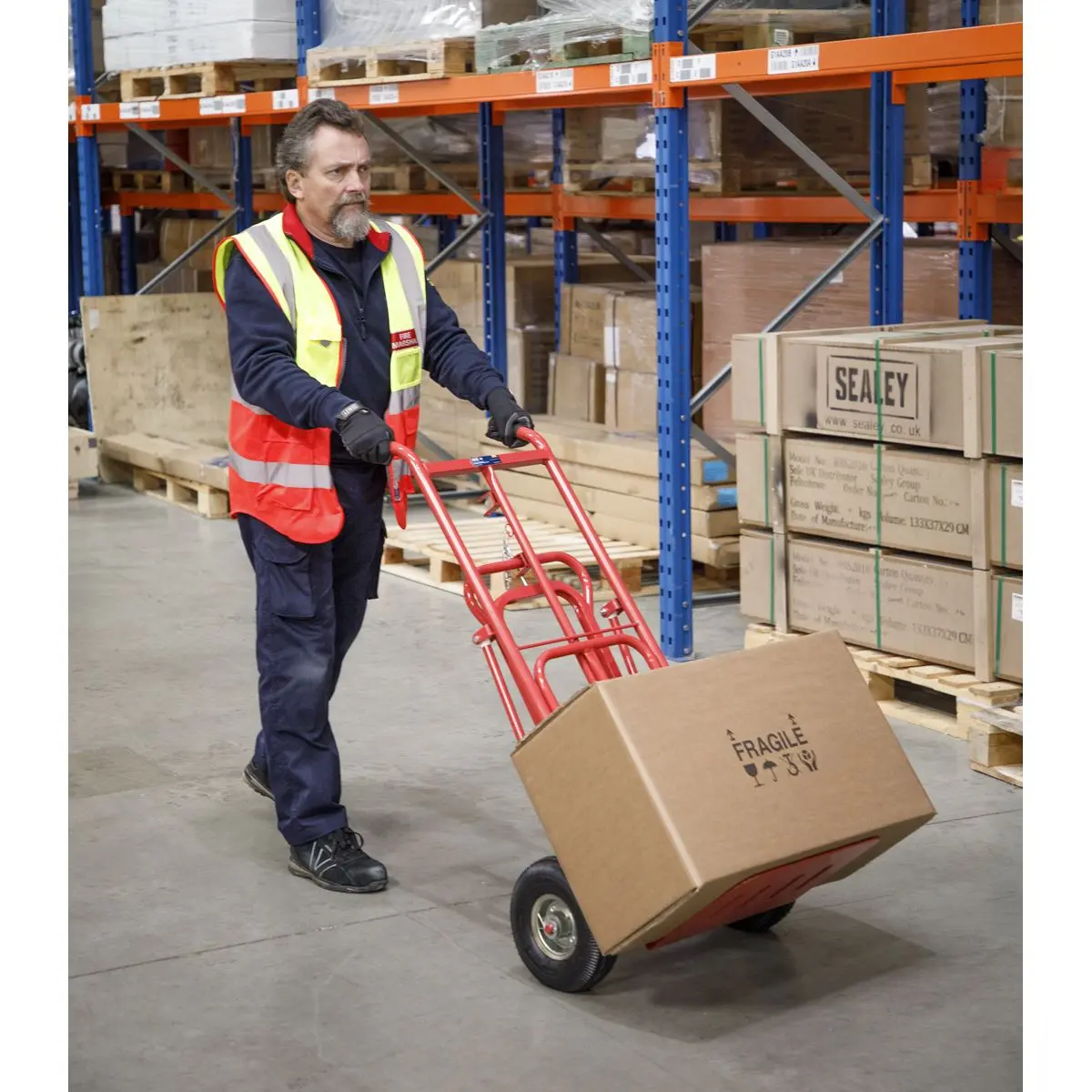 Sealey 3-in-1 Sack Truck with Pneumatic Tyres 250kg Capacity - Image 5