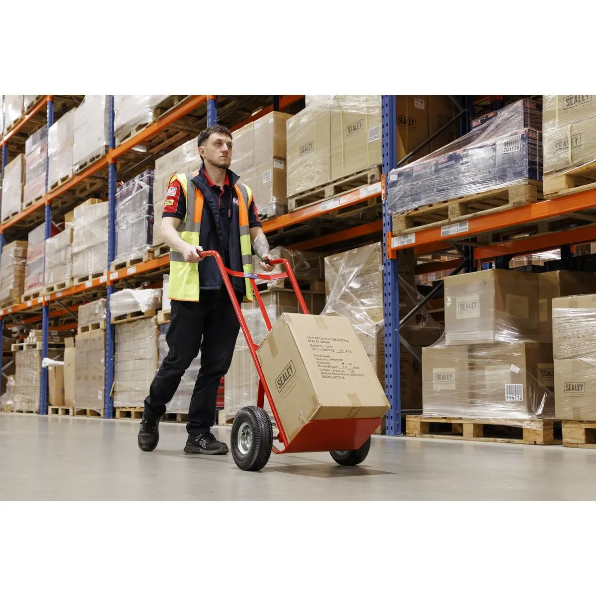 Sealey Sack Truck with Pneumatic Tyres 200kg Capacity - Image 13