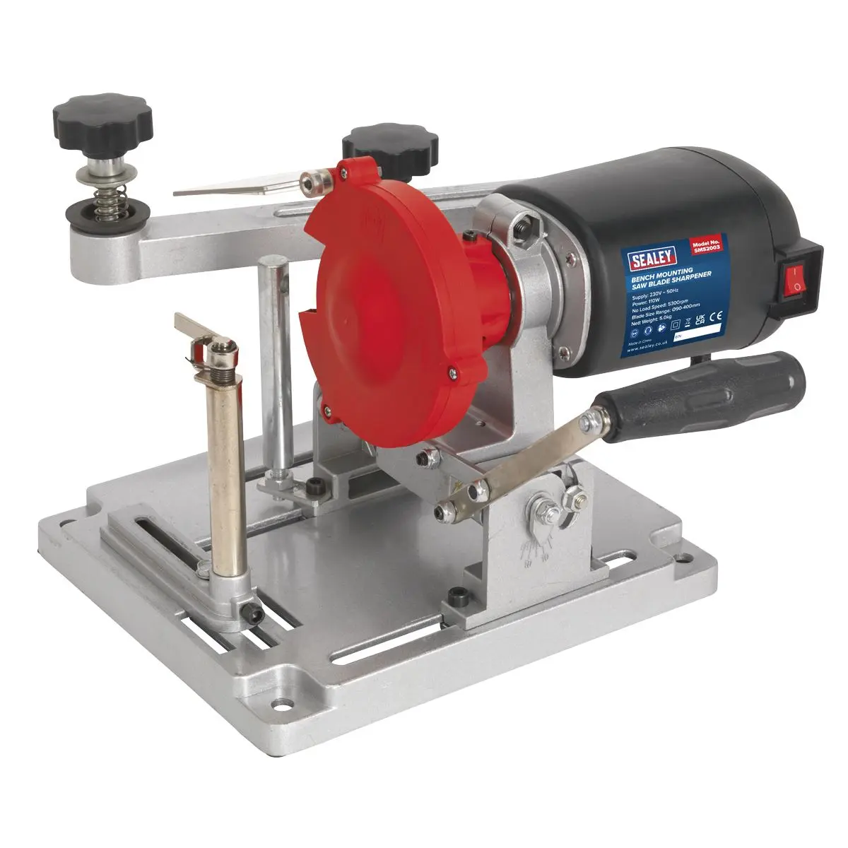 Sealey Bench Mounted Saw Blade Sharpener 230V 110W Circular Sharpening Tool - Image 7