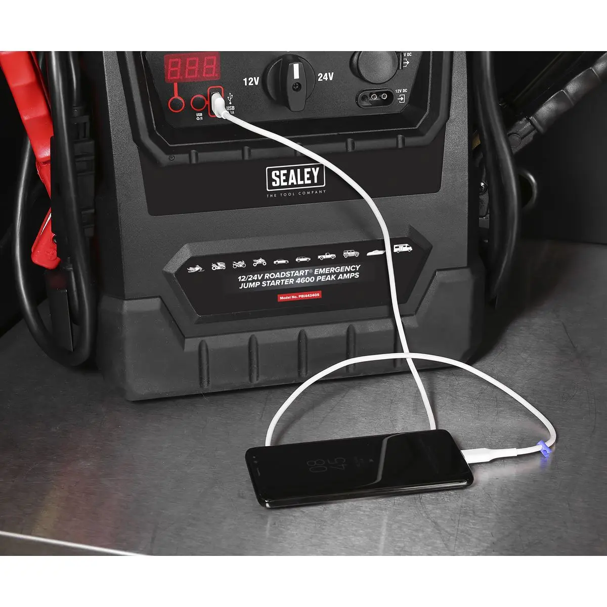 Sealey RoadStart® Emergency Jump Starter 12/24V 4600 Peak Amps - DEKRA Approved - Image 4