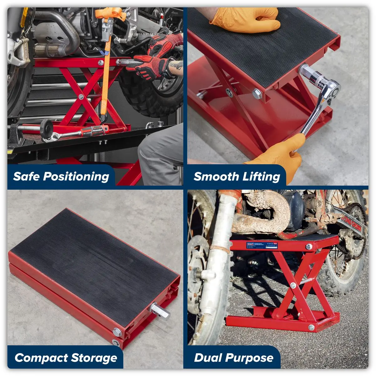 Sealey Motorcycle Scissor Stand 450kg Capacity - Image 4
