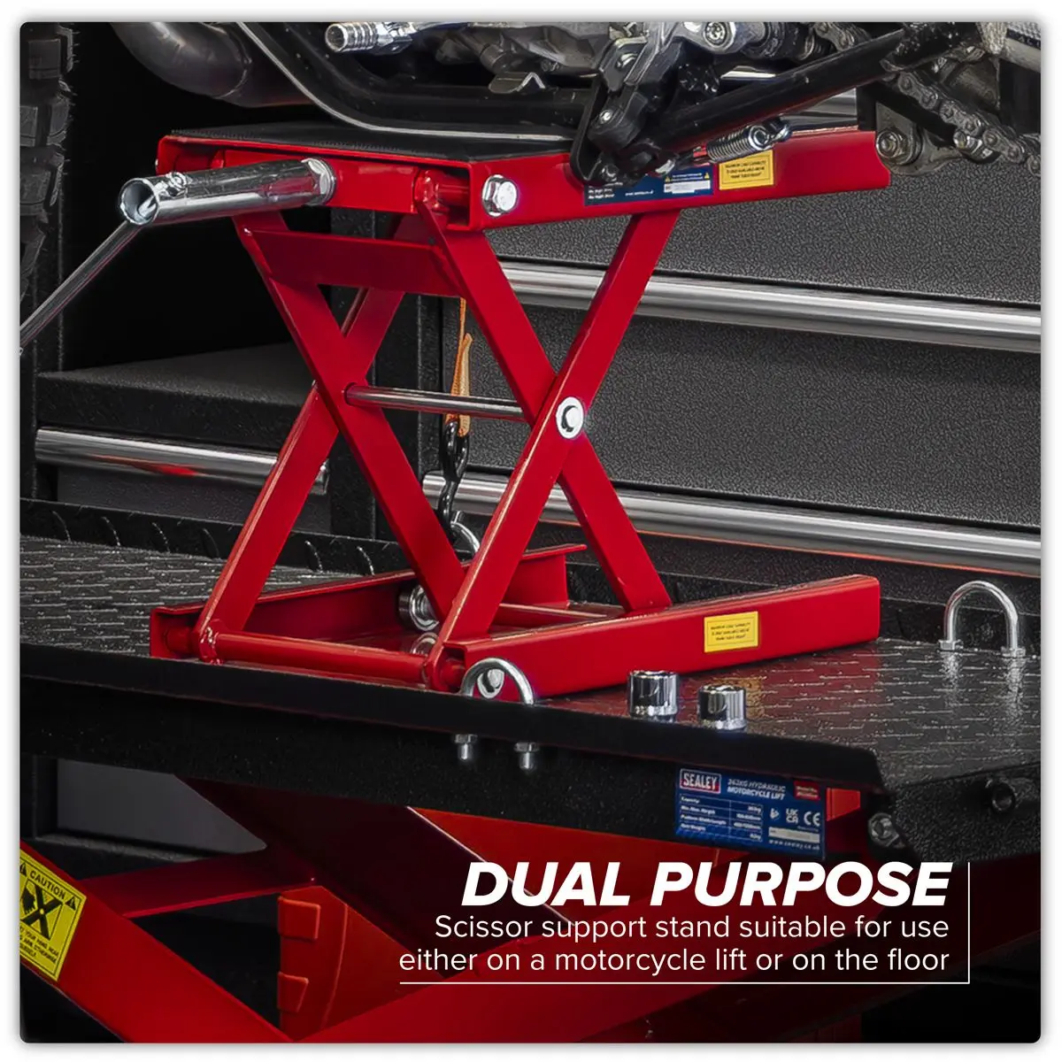Sealey Motorcycle Scissor Stand 450kg Capacity - Image 5
