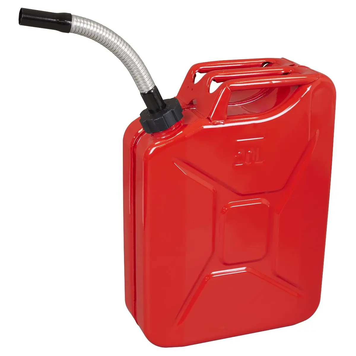 Sealey Screw Cap Metal Jerry Can 20L - Red - Image 2