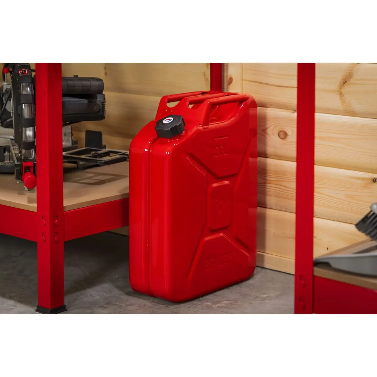 Sealey Screw Cap Metal Jerry Can 20L - Red - Image 6