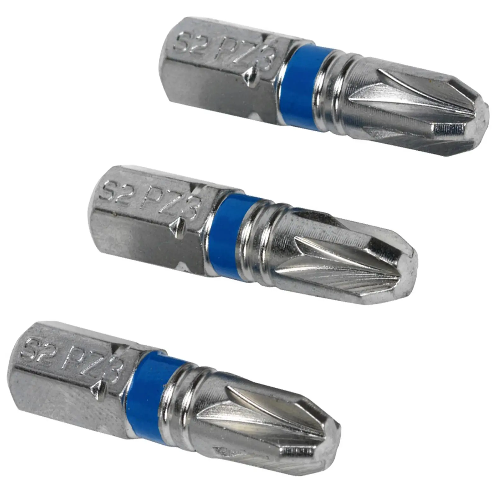 Sealey Screwdriver Bits Colour Coded S2 Steel 3 Pack Pozi Phillips Slotted 25mm 75mm - Image 4