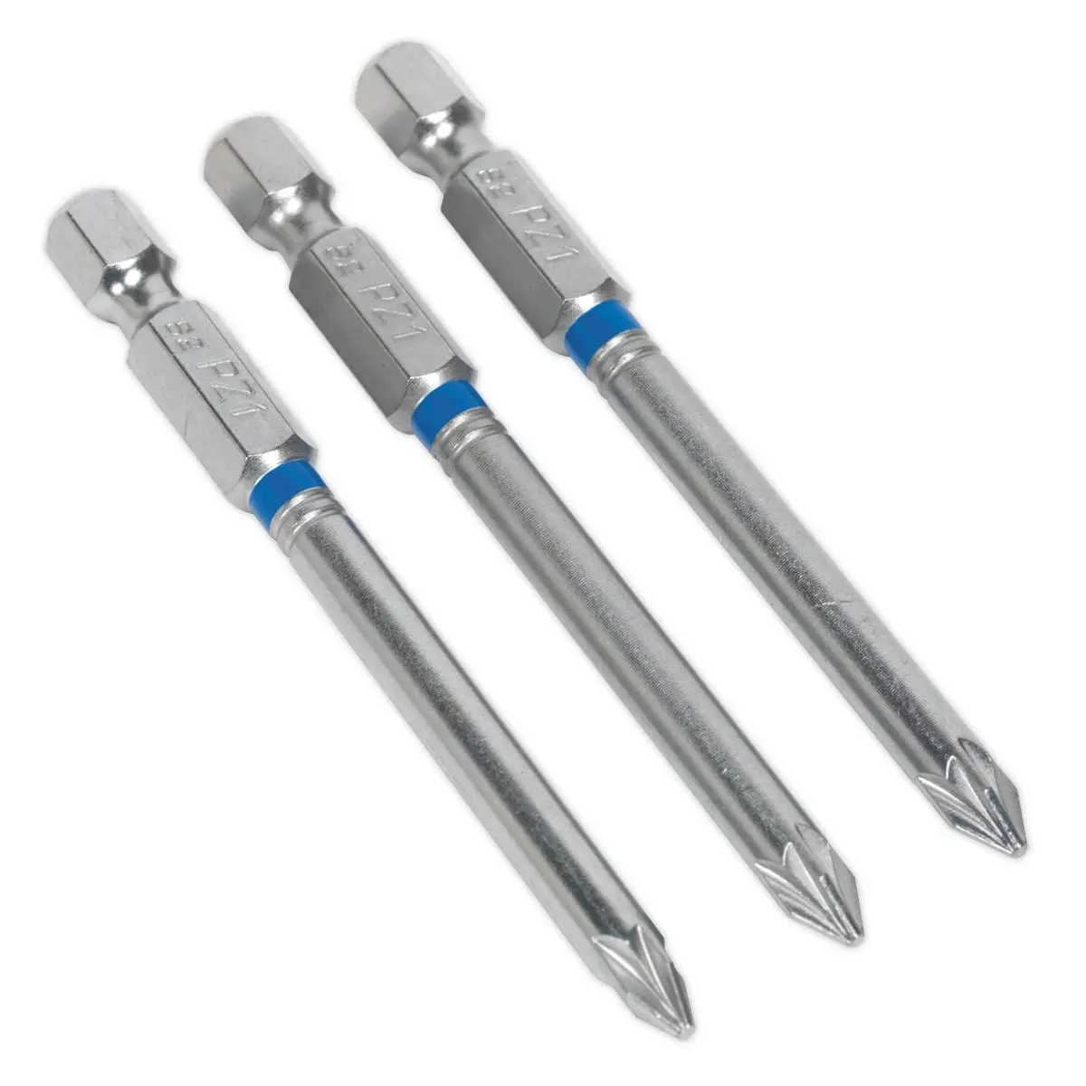 Sealey Screwdriver Bits Colour Coded S2 Steel 3 Pack Pozi Phillips Slotted 25mm 75mm - Image 43