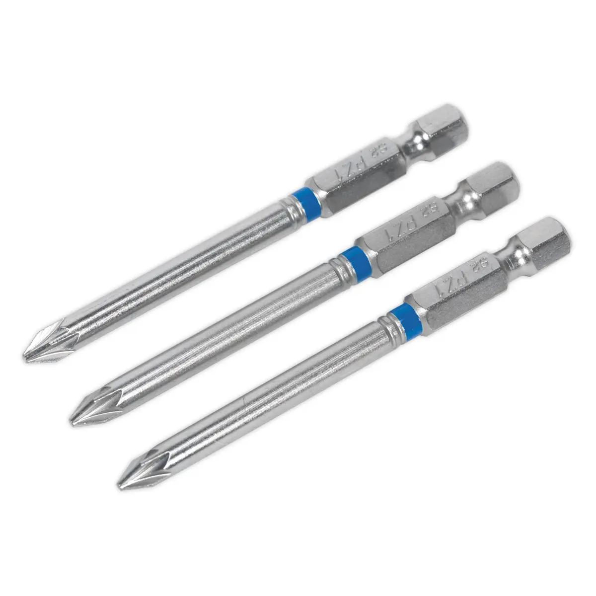 Sealey Screwdriver Bits Colour Coded S2 Steel 3 Pack Pozi Phillips Slotted 25mm 75mm - Image 45