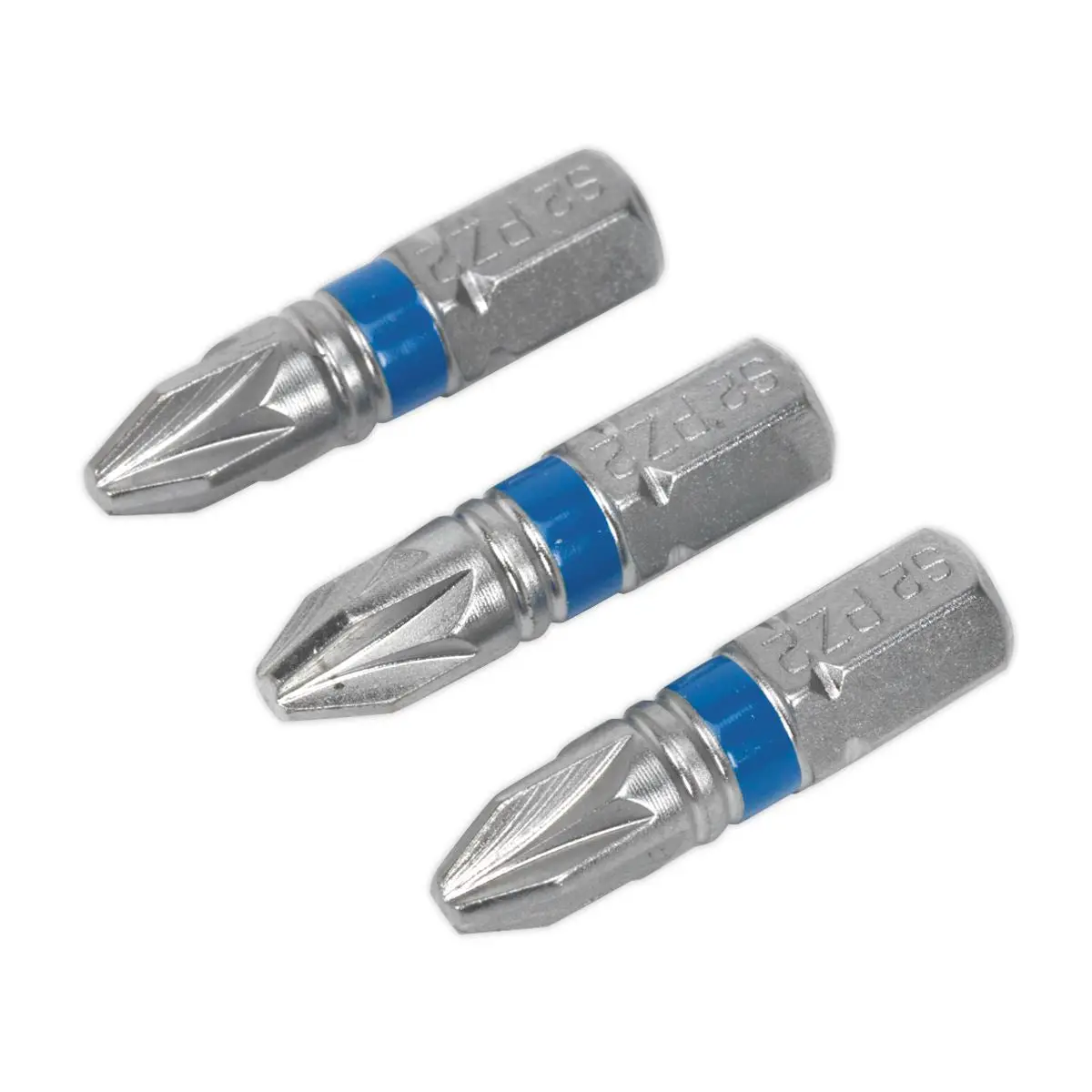 Sealey Screwdriver Bits Colour Coded S2 Steel 3 Pack Pozi Phillips Slotted 25mm 75mm - Image 48
