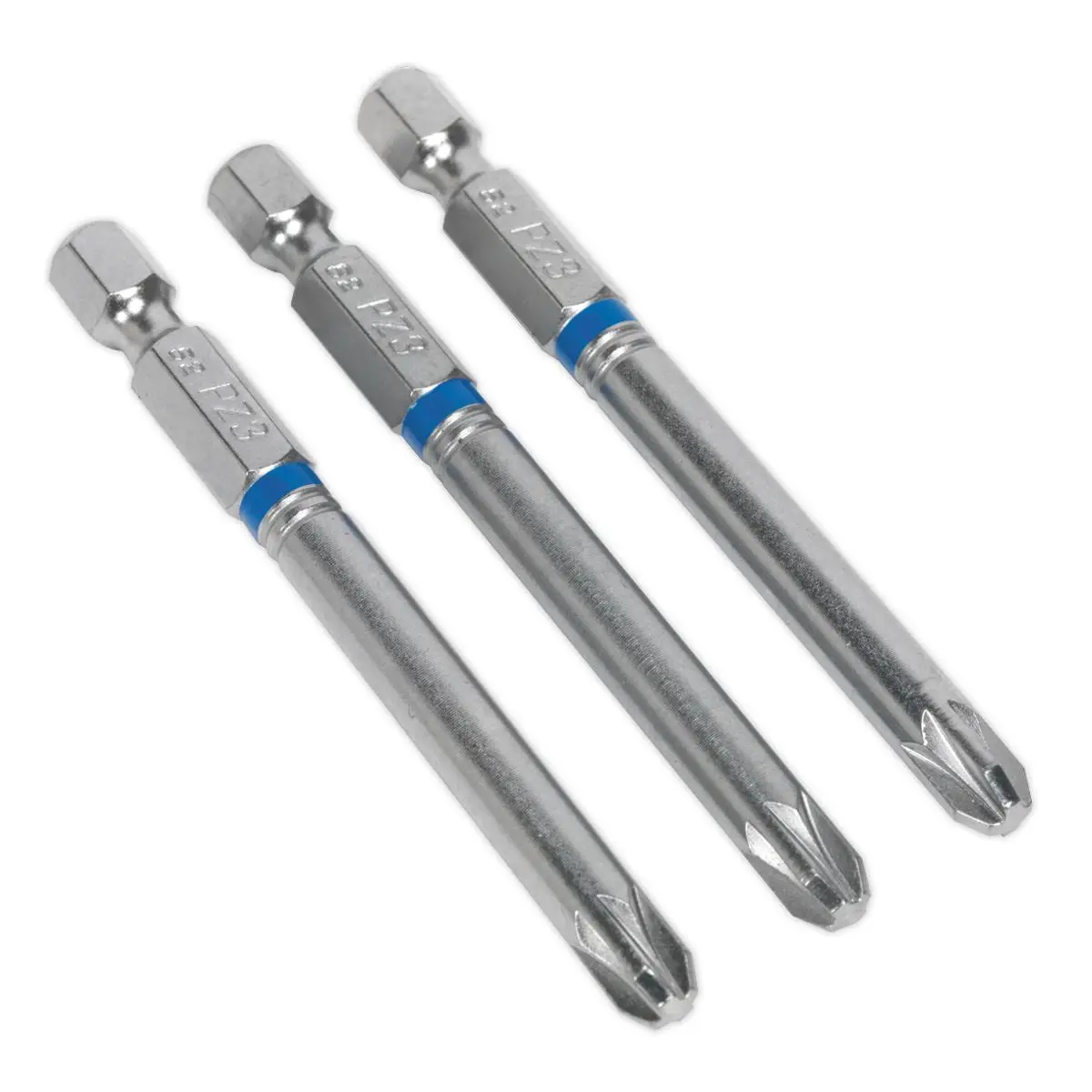 Sealey Screwdriver Bits Colour Coded S2 Steel 3 Pack Pozi Phillips Slotted 25mm 75mm - Image 52