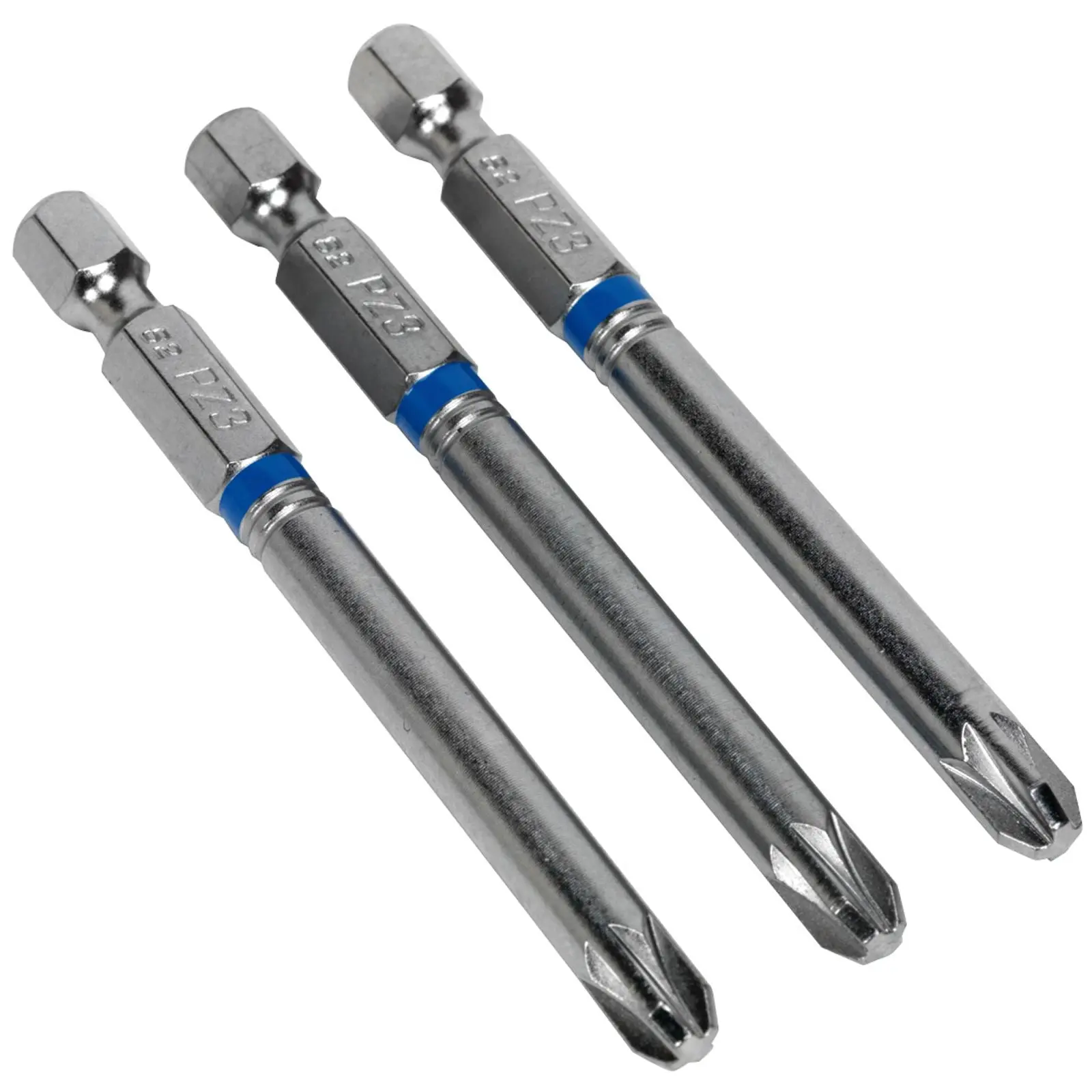 Sealey Screwdriver Bits Colour Coded S2 Steel 3 Pack Pozi Phillips Slotted 25mm 75mm - Image 53