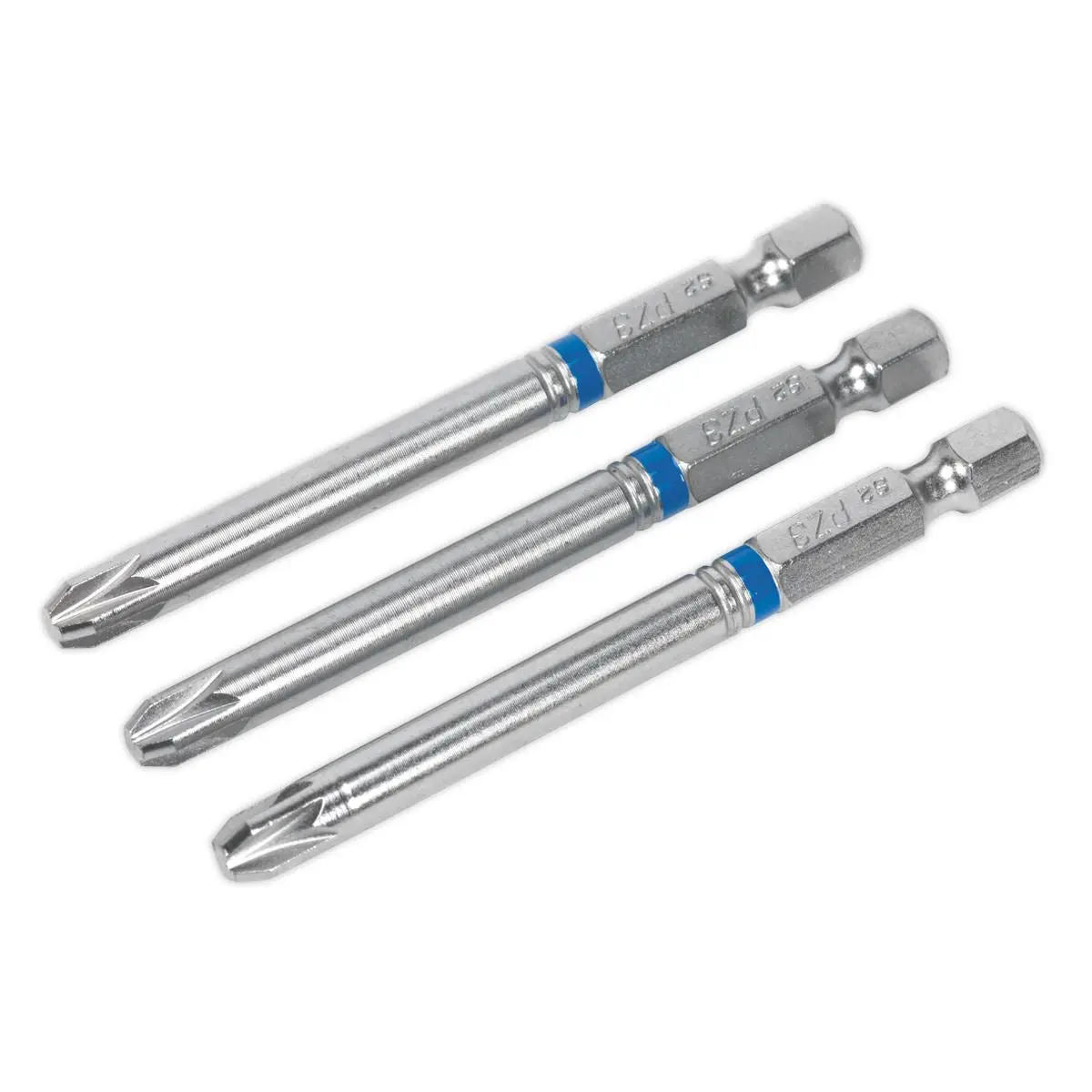 Sealey Screwdriver Bits Colour Coded S2 Steel 3 Pack Pozi Phillips Slotted 25mm 75mm - Image 54