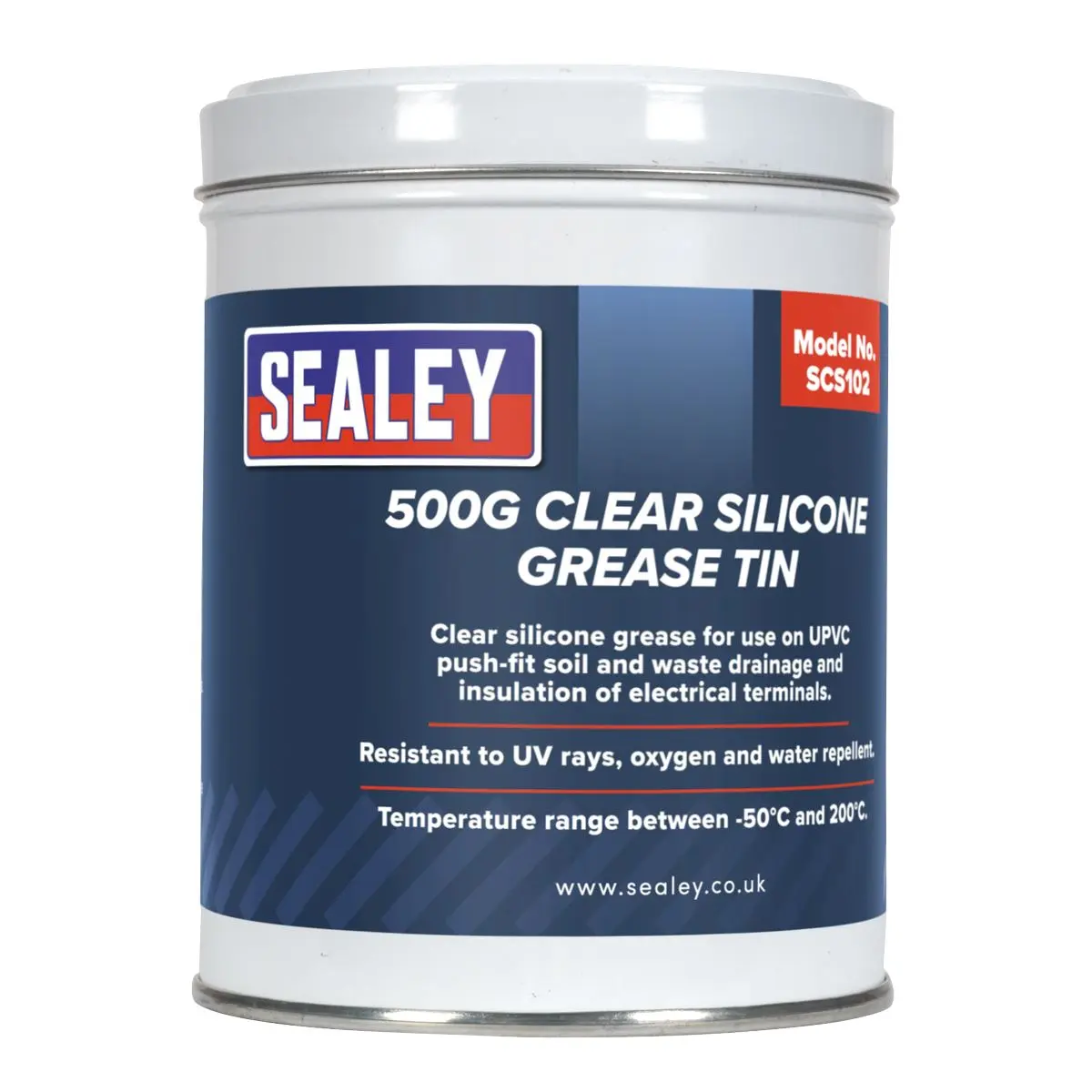 Sealey Silicone Clear Grease 500g Tin - Image 2