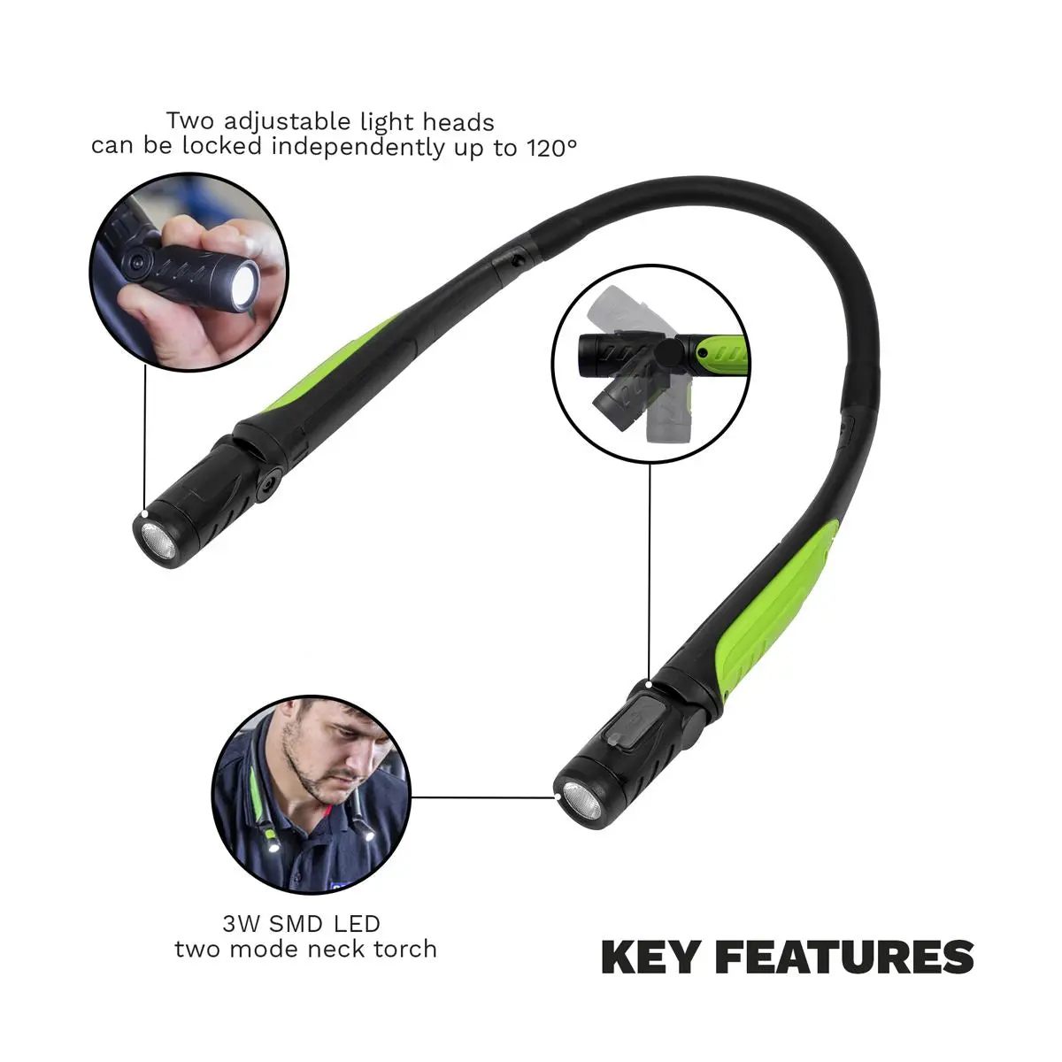 Sealey Rechargeable Neck Torch 3W SMD LED - Image 9