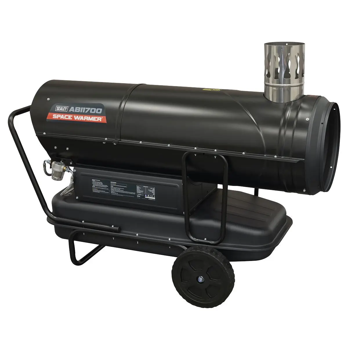 Sealey Space Warmer® Indirect Kerosene/Diesel Heater with Wheels 170,000Btu/hr - Image 6