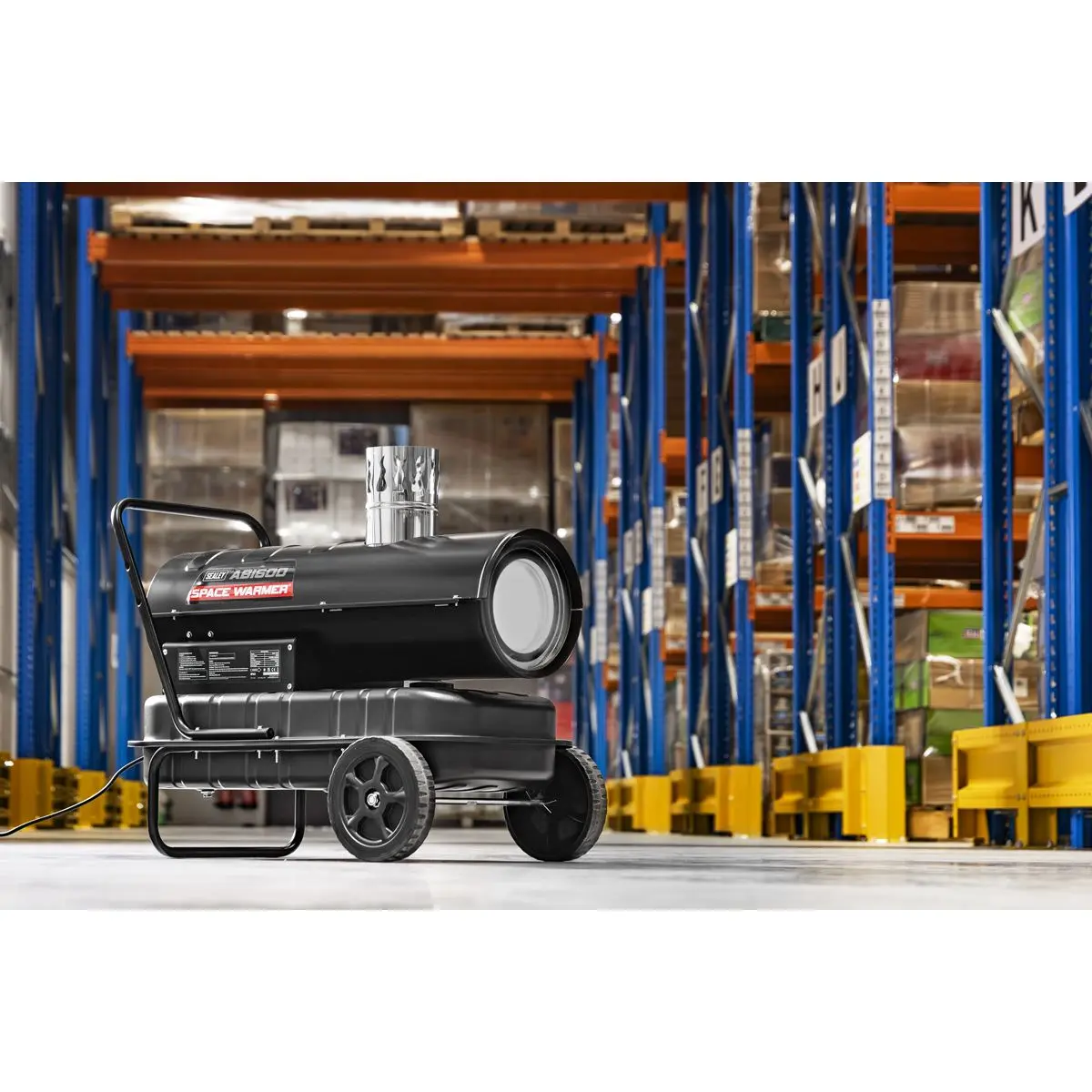 Sealey Space Warmer® Indirect Kerosene/Diesel Heater with Wheels 68,000Btu/hr - Image 10