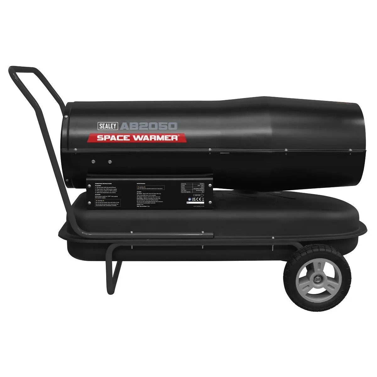 Sealey Space Warmer® Kerosene/Diesel Heater 205,000Btu/hr with Wheels - Image 7