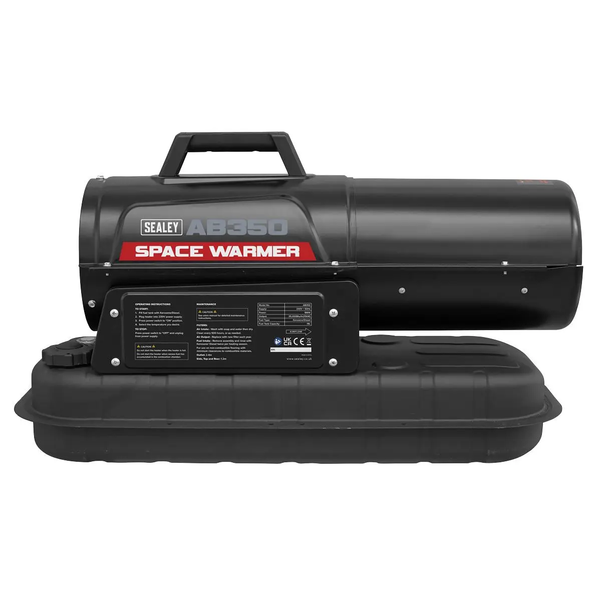 Sealey Space Warmer® Kerosene/Diesel Heater 35,000Btu/hr without Wheels - Image 4