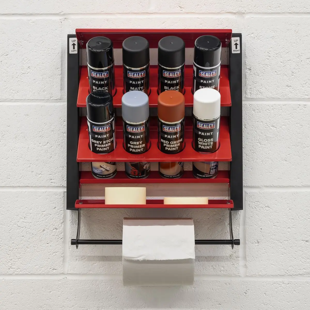 Sealey Spray Can Storage Rack with 8 Can Holders - Image 7