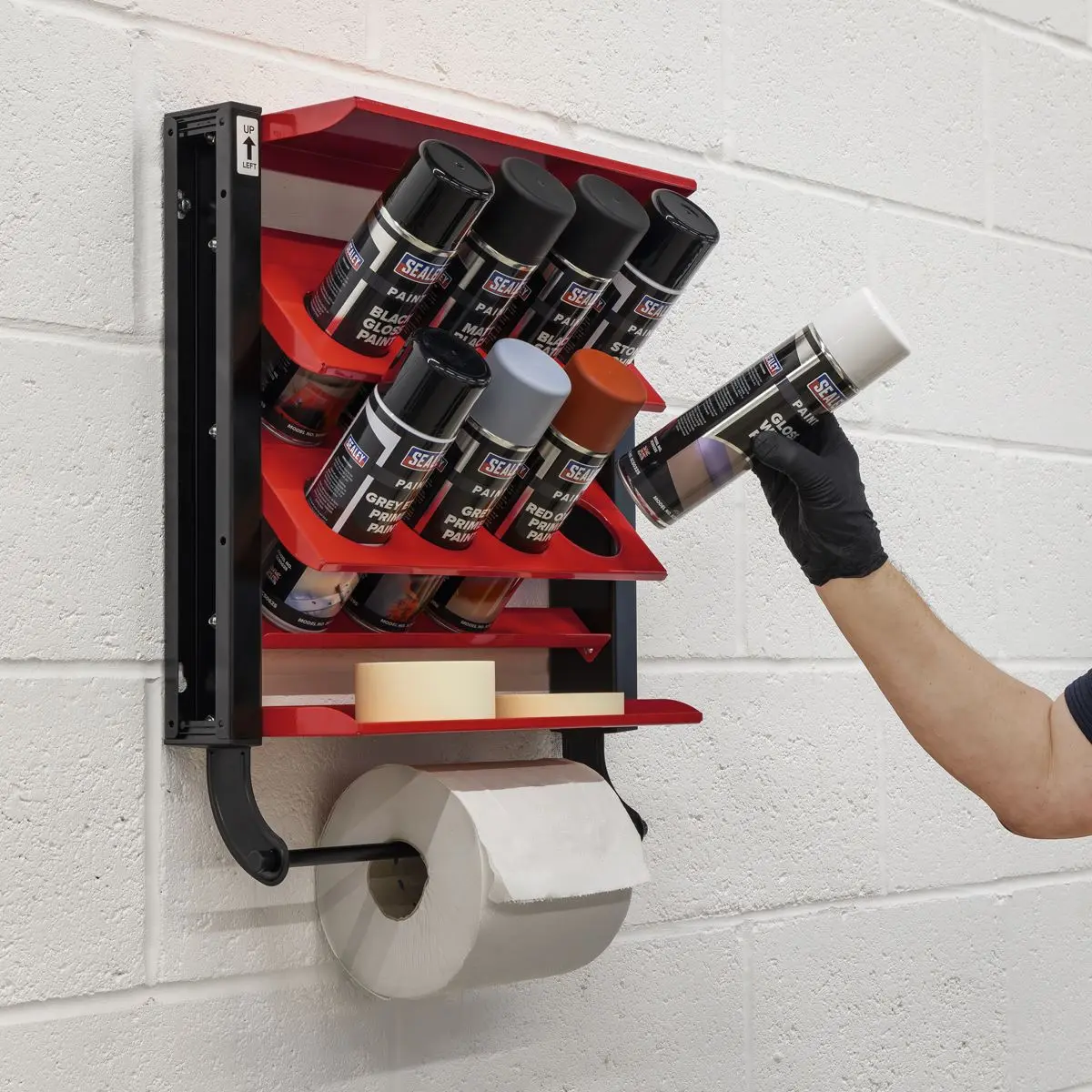 Sealey Spray Can Storage Rack with 8 Can Holders - Image 9