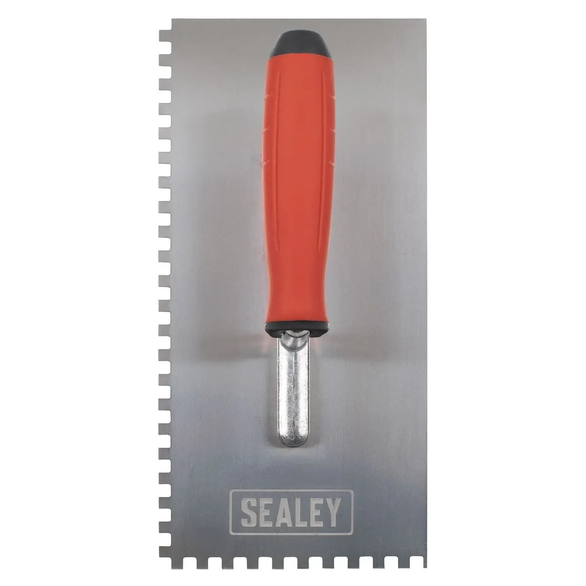 Sealey Stainless Steel 270mm Notched Trowel - Rubber Handle - 6mm - Image 2