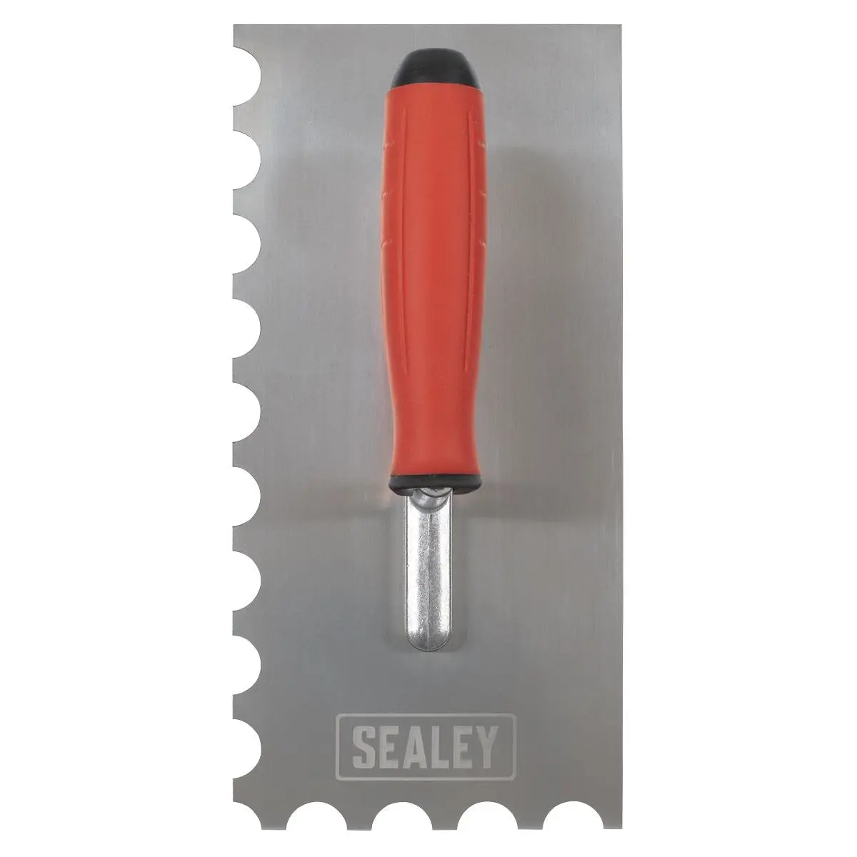 Sealey Stainless Steel 270mm Semicircle Tooth Trowel - Rubber Handle - Aluminium Foot - Image 3