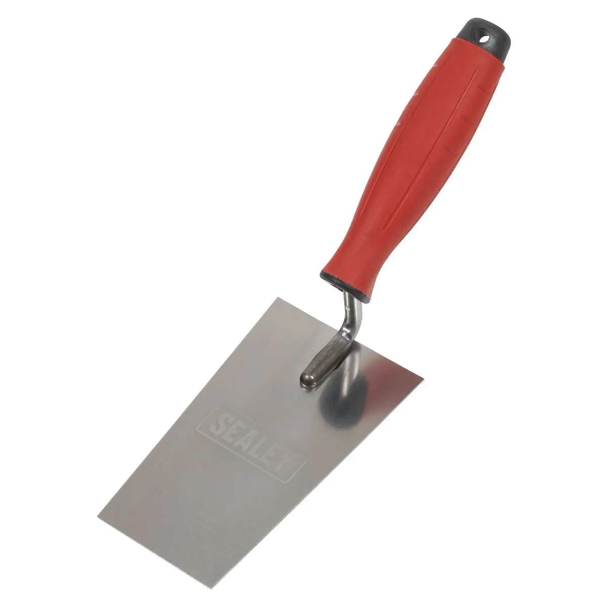 Sealey Stainless Steel Filler Trowel - Rubber Handle - 140mm - Image 2