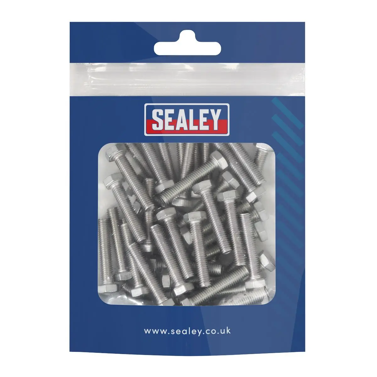 Sealey Stainless Steel Hex Head Set Screw DIN 933 - M5 X 25 A2 - Pack of 50 - Image 5