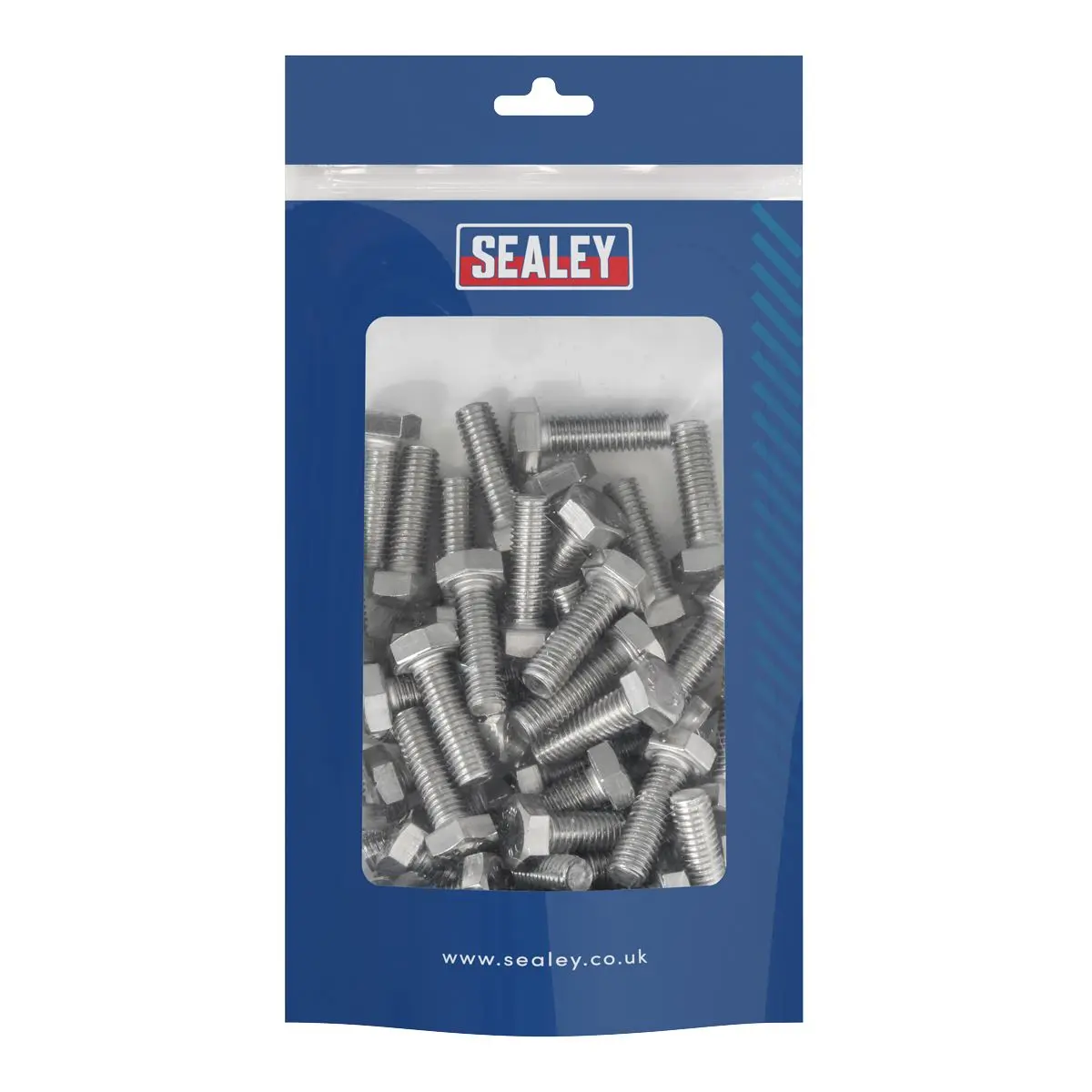 Sealey Stainless Steel Hex Head Set Screw DIN 933 - M8 X 25 A2 - Pack of 50 - Image 4