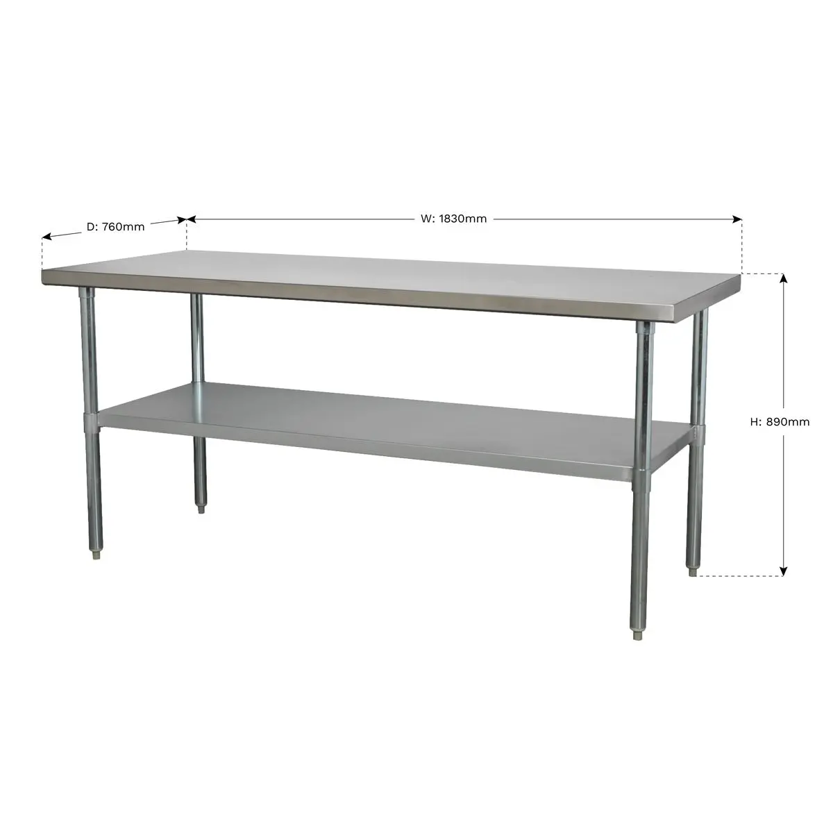 Sealey Stainless Steel Workbench 1.8m - Image 2