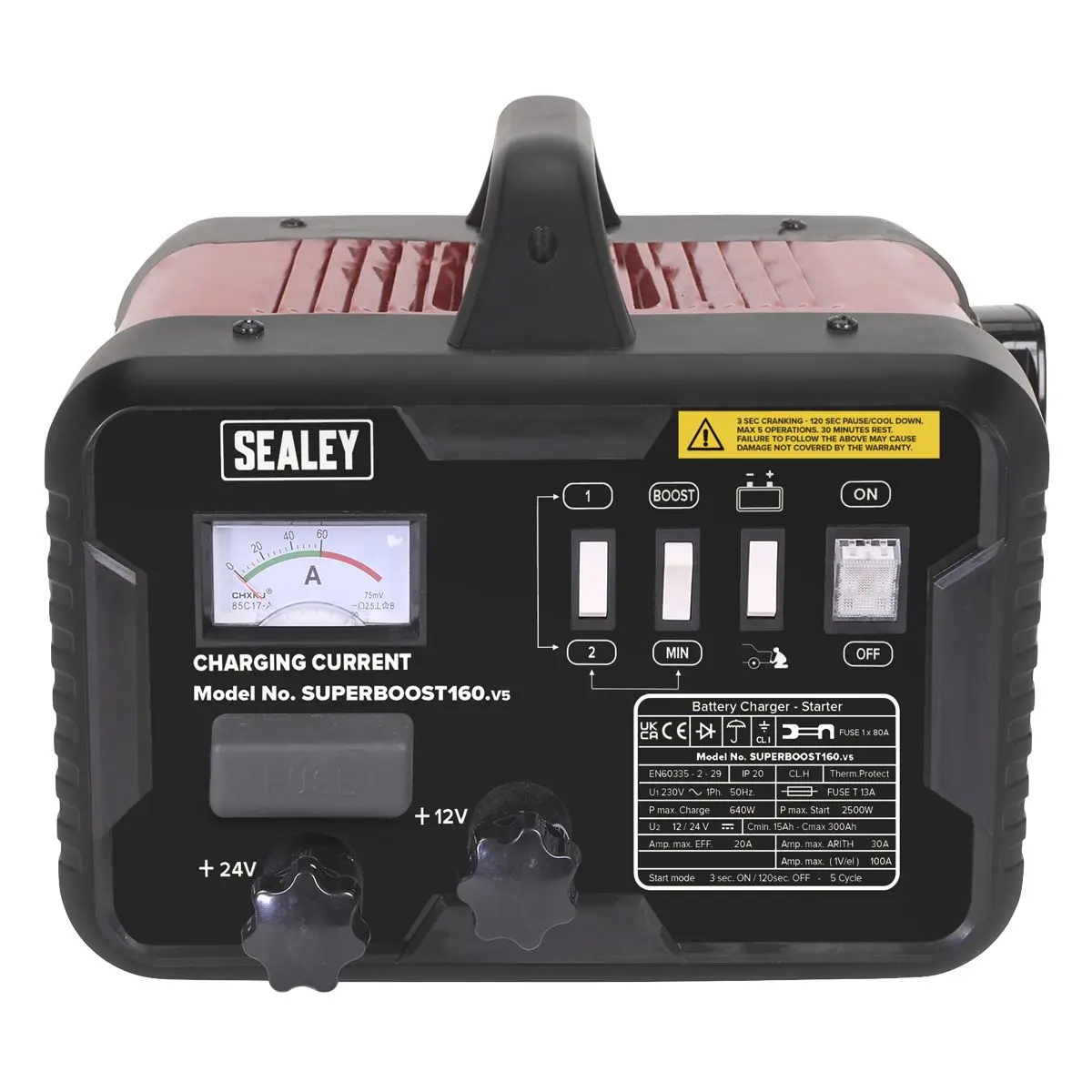 Sealey Starter/Charger 160/30Amp 12/24V 230V - Image 2