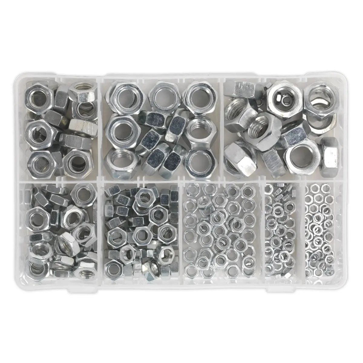Sealey Steel Nut Assortment 255pc M4-M16 Metric - Image 10