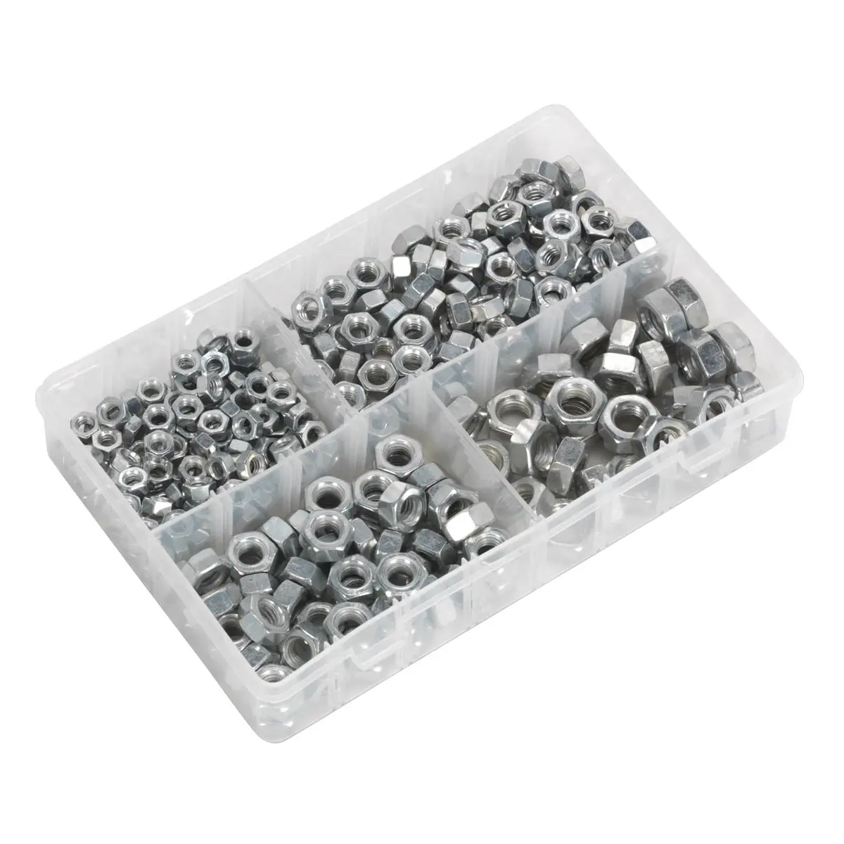 Sealey Steel Nut Assortment 320pc 1/4"-1/2"UNC - Image 6