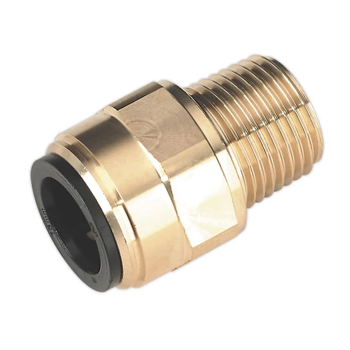 John Guest Straight Adaptor 15mm x 1/2"BSPT Brass (John Guest Speedfit® - MM011504N) - Image 2