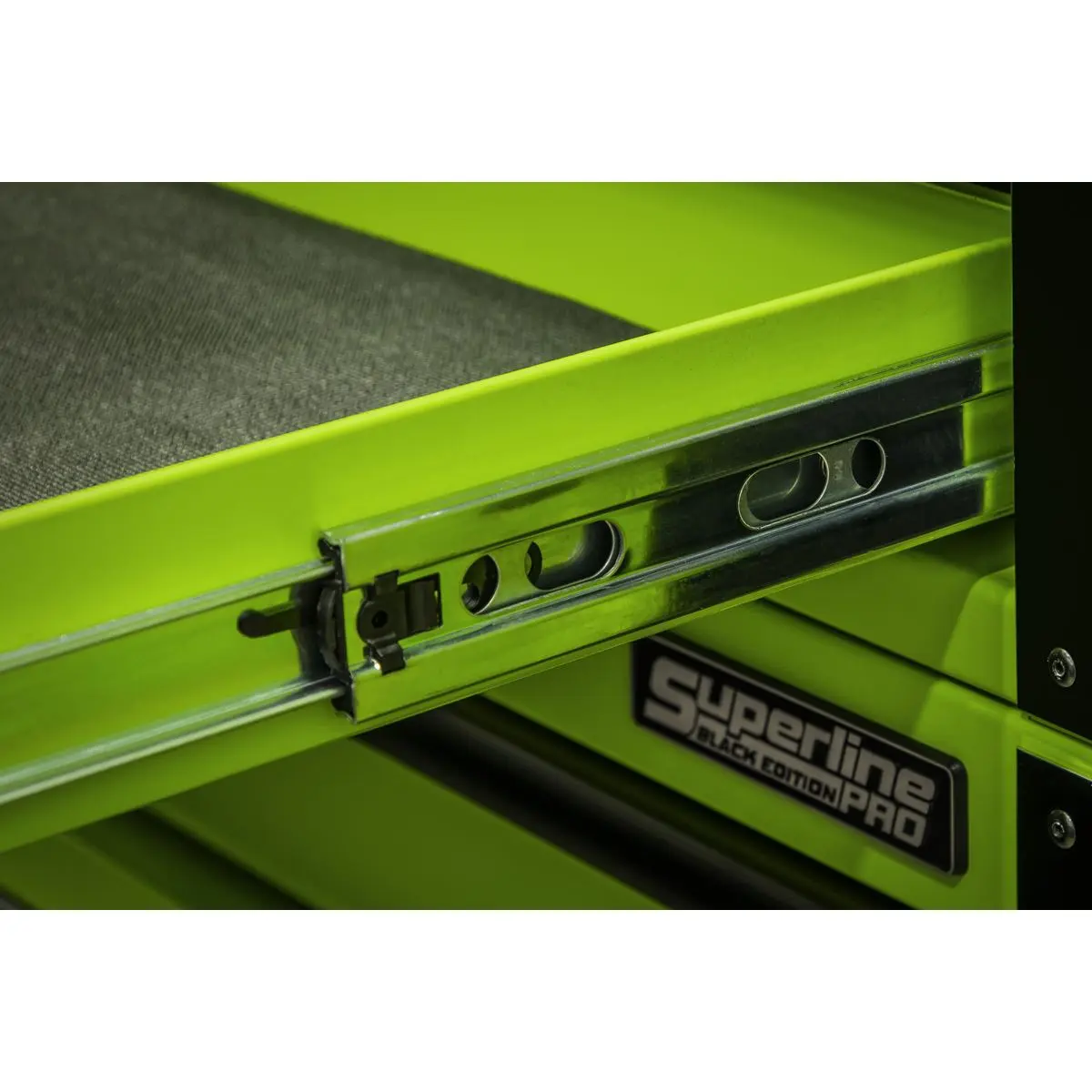 Sealey Superline Pro 15 Drawer 1549mm Mobile Trolley with Wooden Worktop, Hutch, 2 Drawer Riser & Side Locker - Image 7