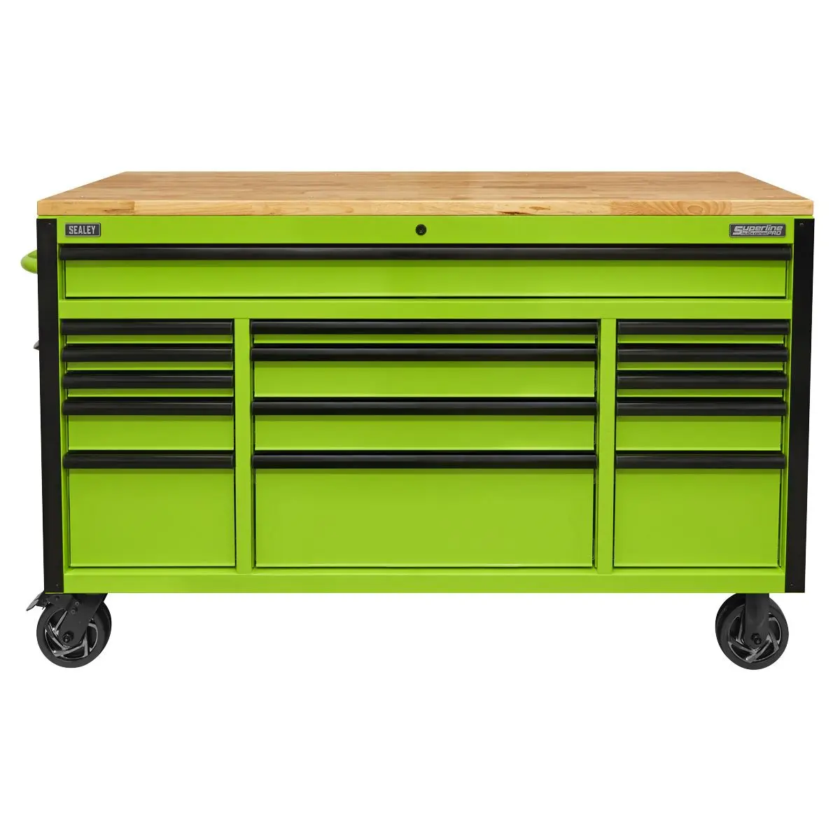 Sealey Superline Pro 15 Drawer Mobile Trolley with Wooden Worktop 1549mm - Image 9