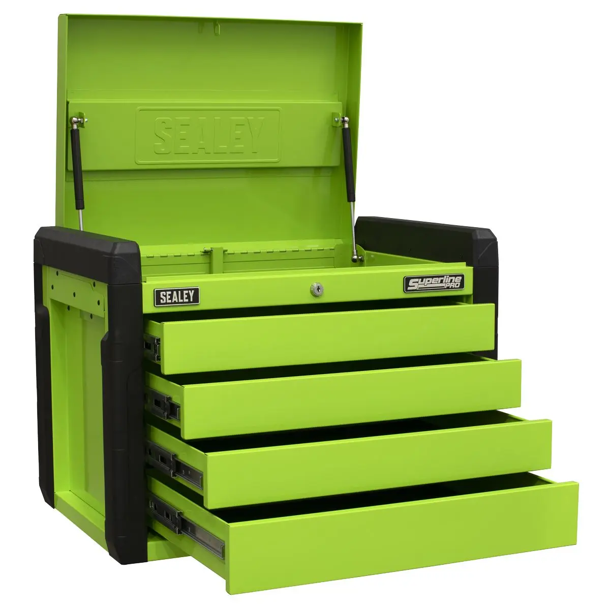 Sealey Superline Pro 4 Drawer Push-to-Open Topchest with Ball-Bearing Slides - Green - Image 4