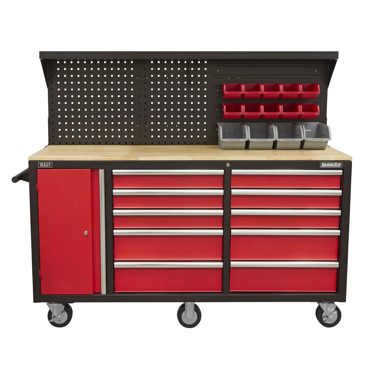Sealey Superline Pro Mobile Workstation 10 Drawer with Backboard - Image 4
