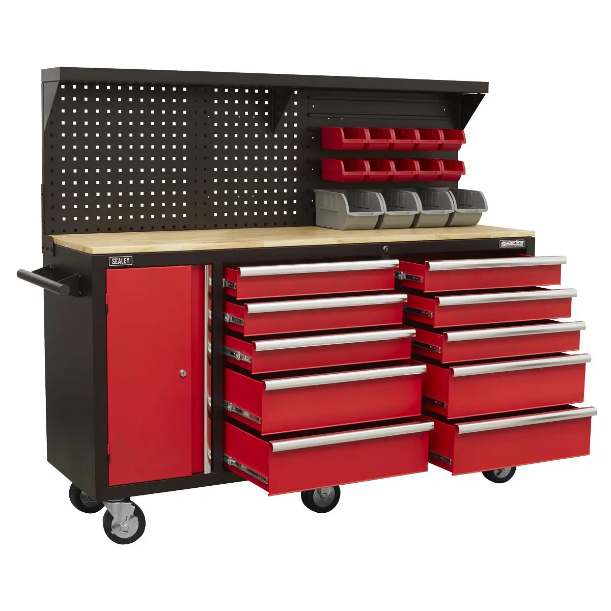 Sealey Superline Pro Mobile Workstation 10 Drawer with Backboard - Image 5