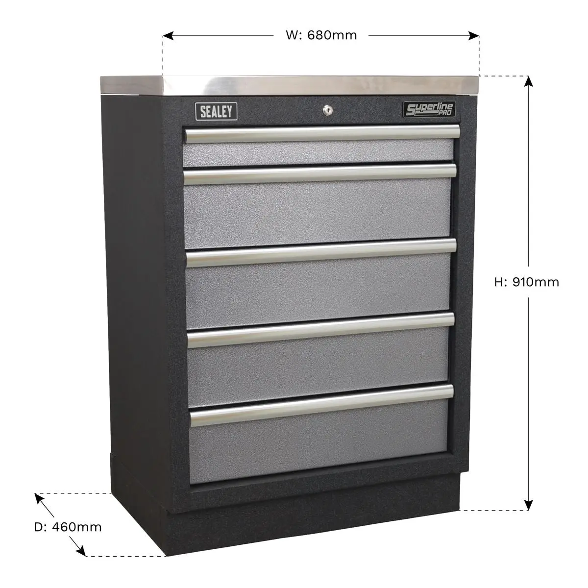 Sealey Superline Pro Modular 5 Drawer Cabinet 680mm - Image 7