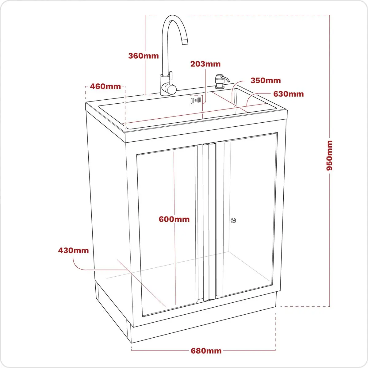 Sealey Superline Pro Modular Sink Unit 680mm - Image 6