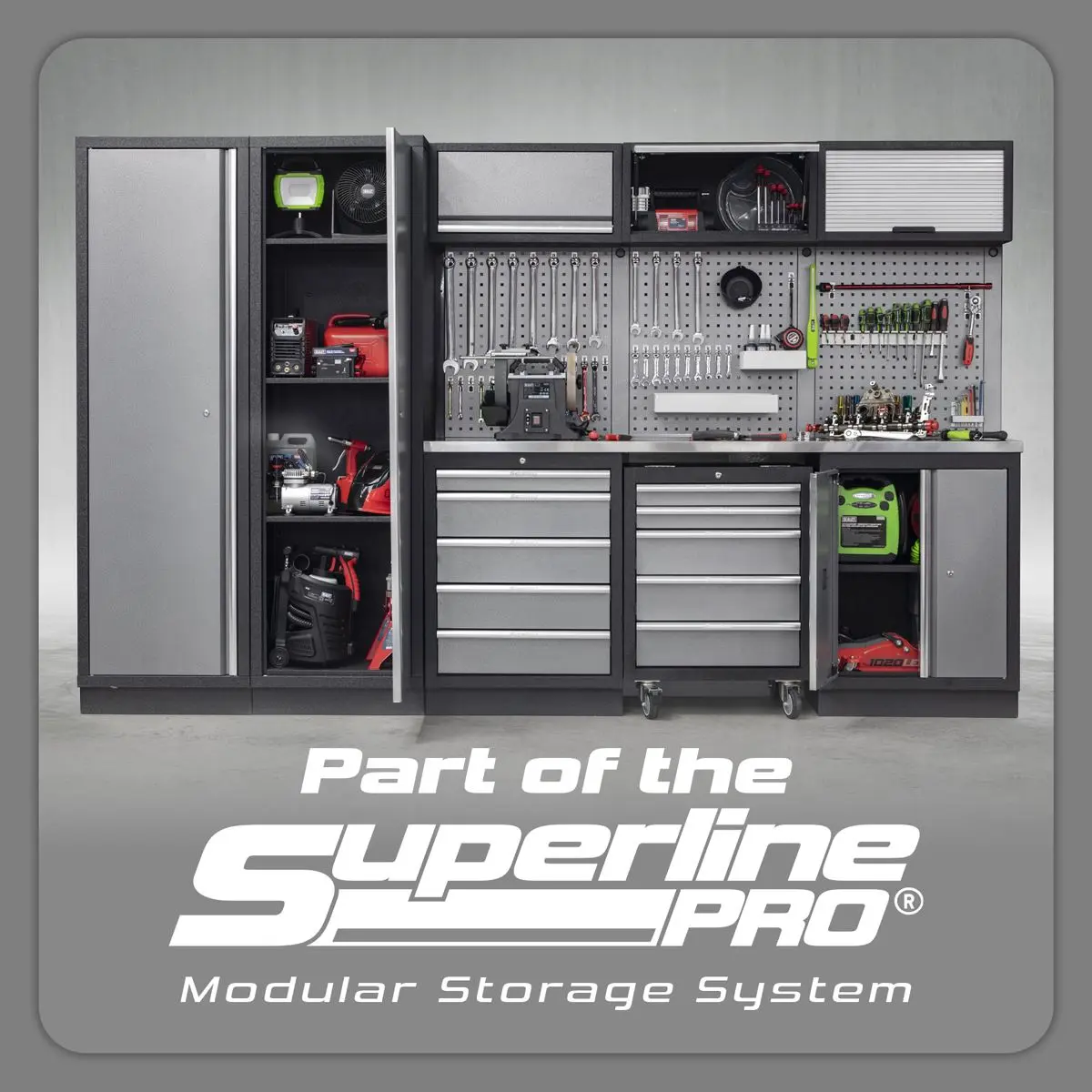 Sealey Superline Pro Superline PRO® 1.6m Corner Storage System - Wood Worktop - Image 20