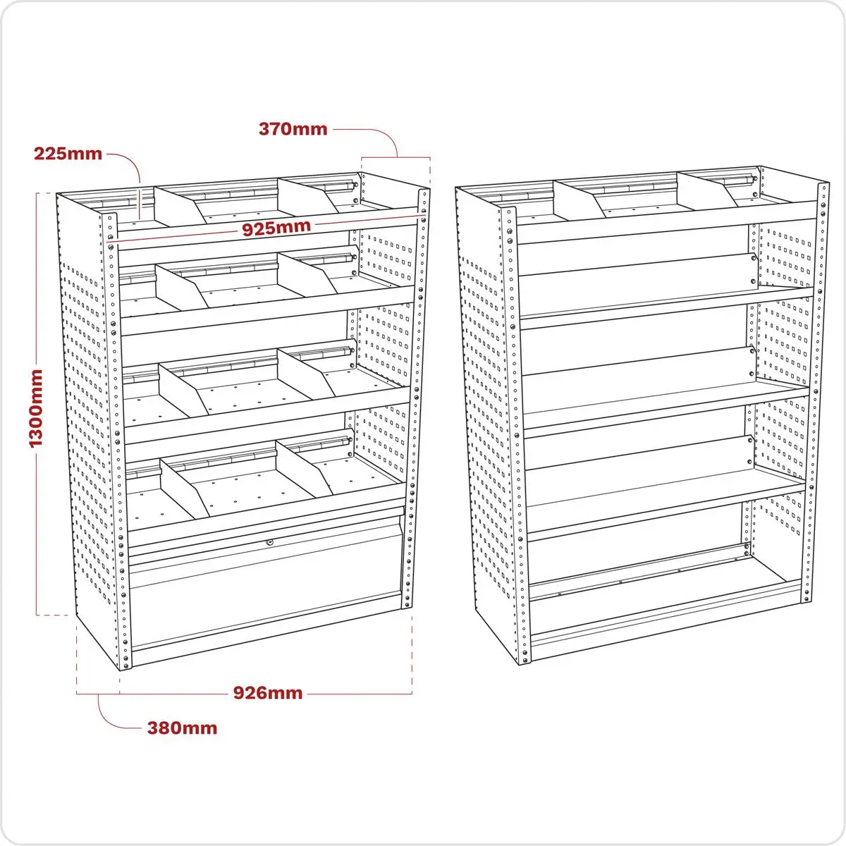 Sealey Superline Pro Modular Van Storage System 1.85m 3pc Set - Image 10