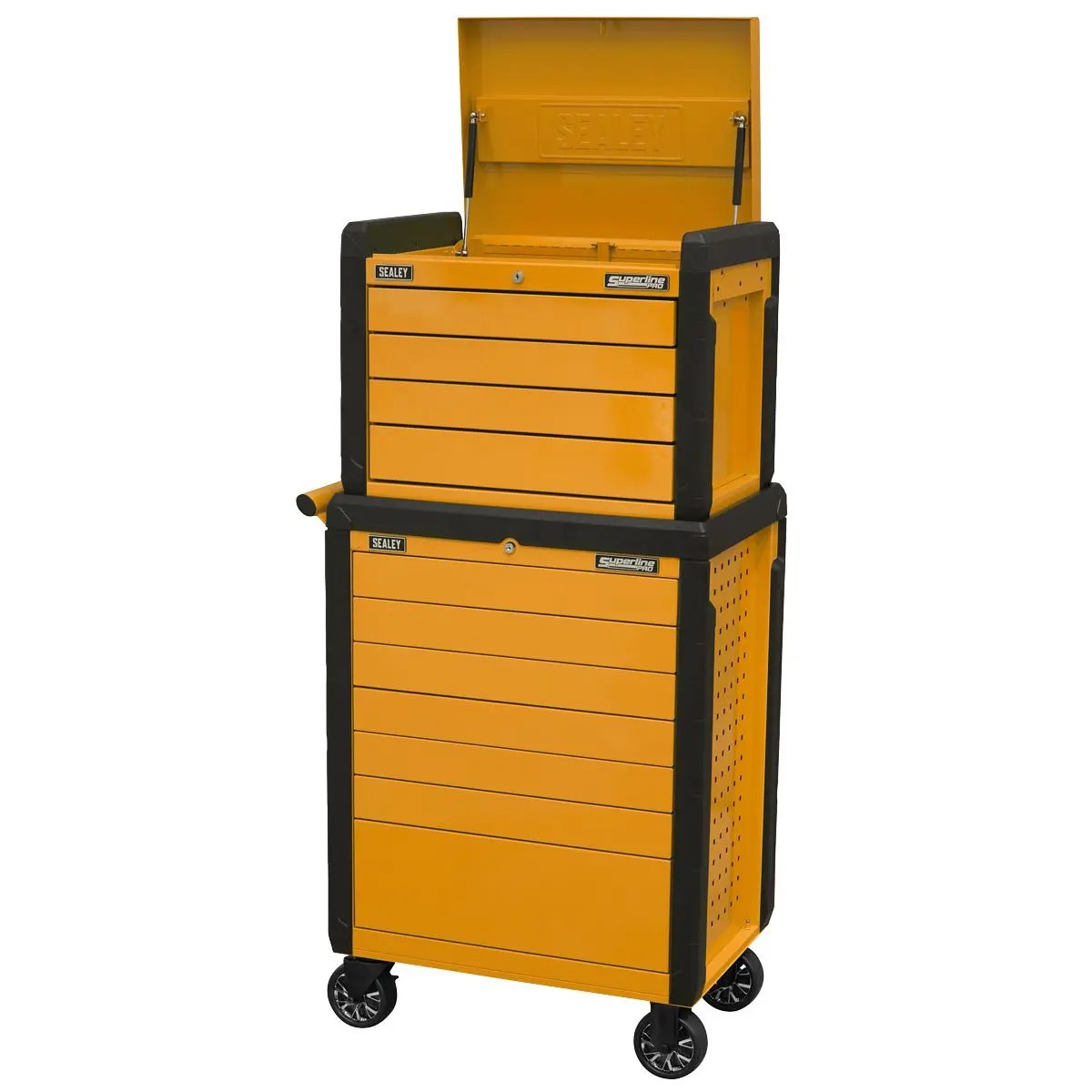 Sealey Superline Pro Topchest & Rollcab Combination 11 Drawer Push-To-Open Orange - Image 5