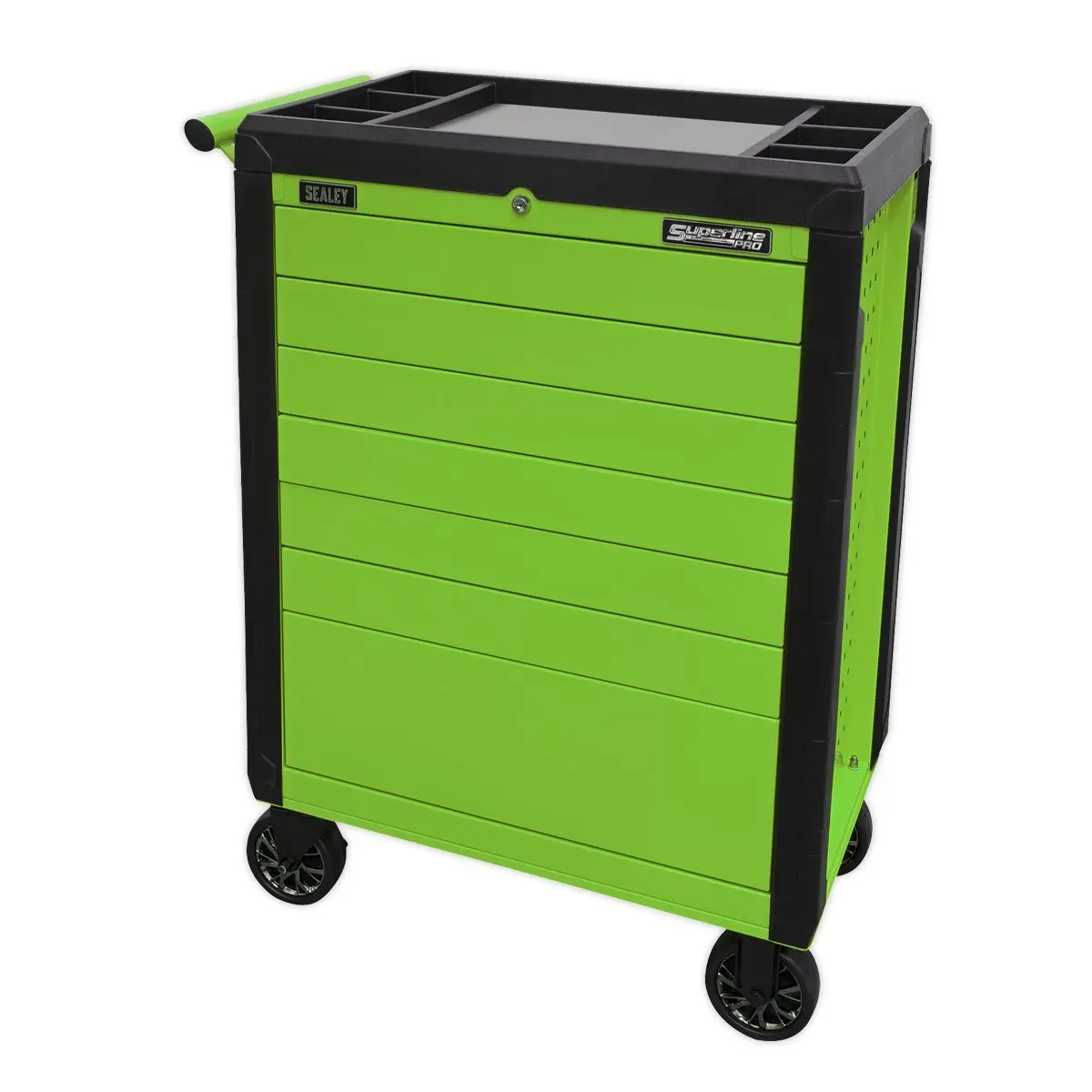 Sealey Superline Pro Rollcab 7 Drawer Push-To-Open - Green - Image 4