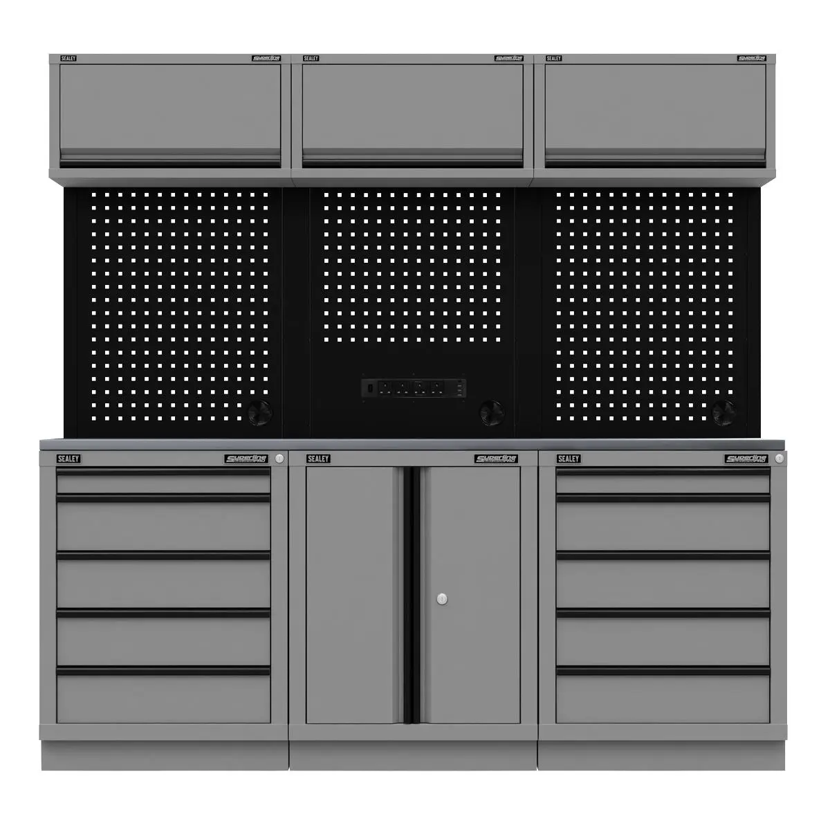 Sealey Superline Pro Superline PRO® Black Edition Storage System with Stainless Worktop 2.04m
