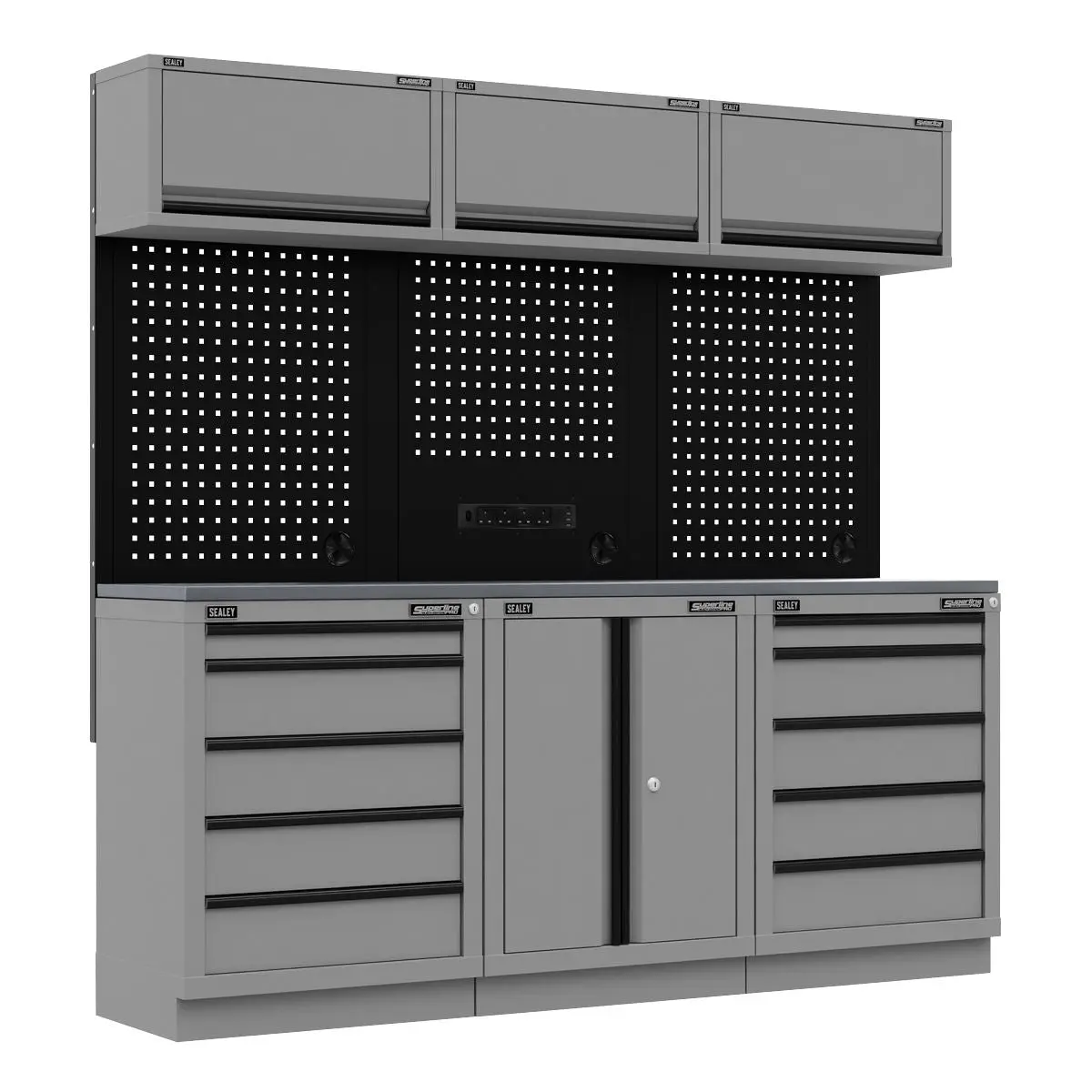 Sealey Superline Pro Superline PRO® Black Edition Storage System with Stainless Worktop 2.04m - Image 4