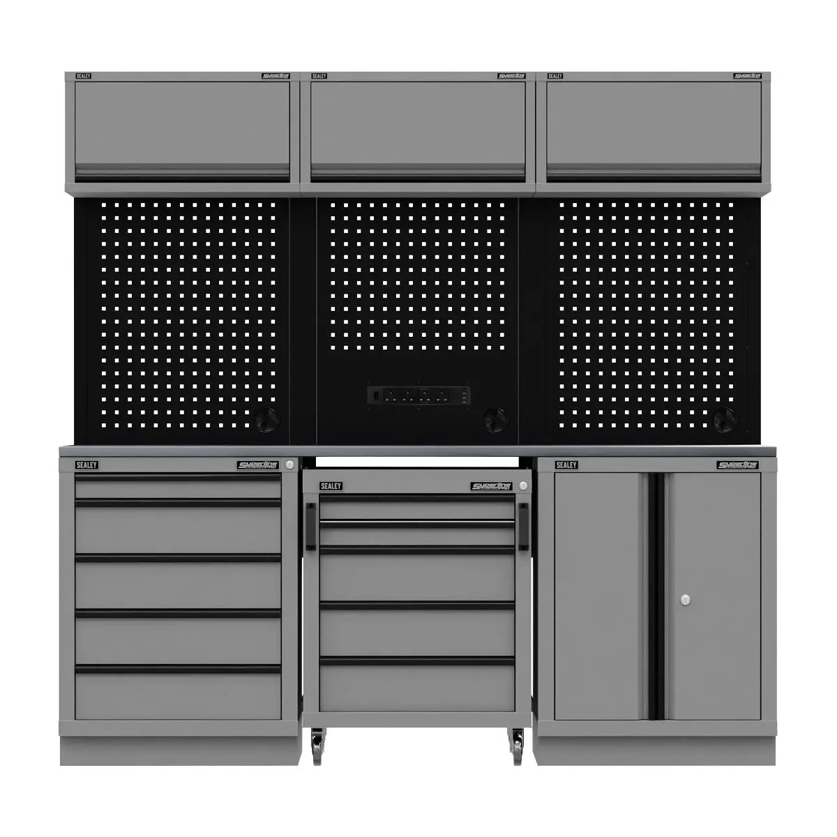 Sealey Superline Pro Superline PRO® Black Edition Storage System with Stainless Worktop 2.04m